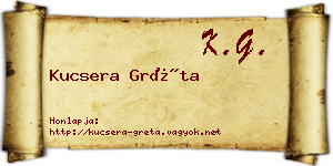 Kucsera Gréta névjegykártya
